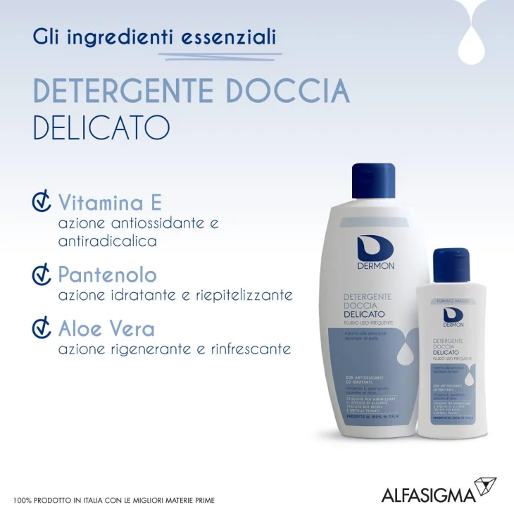 Dermon Detergente Doccia Delicato Formato Viaggio 100 ml