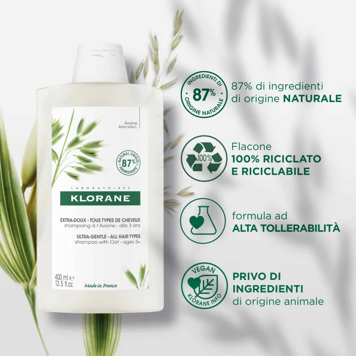 Klorane Shampoo Uso Frequente al Latte d'Avena 400 ml