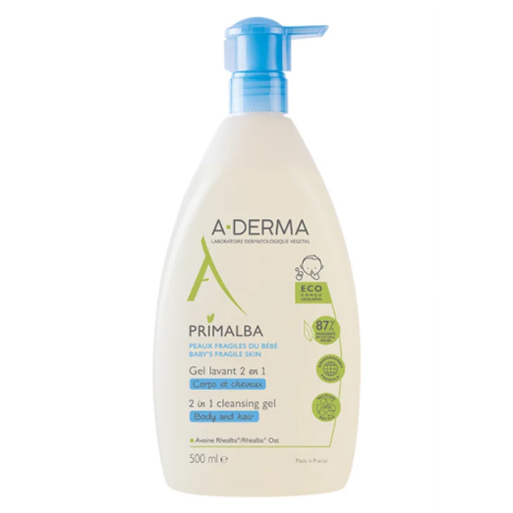 A-Derma Primalba Gel Lavante 2 in 1 Corpo e Capelli 500 ml