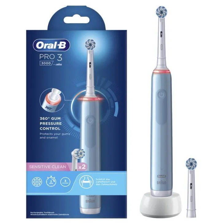 Oral-B Pro3 Blue Sensitive Spazzolino Elettrico + 2 Refill