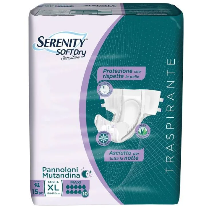 Serenity Pannolone Mutandina SD Sensitive Maxi XL 15 Pezzi