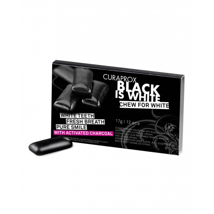 Curaprox Black Is White Chewing Gum 12 pezzi