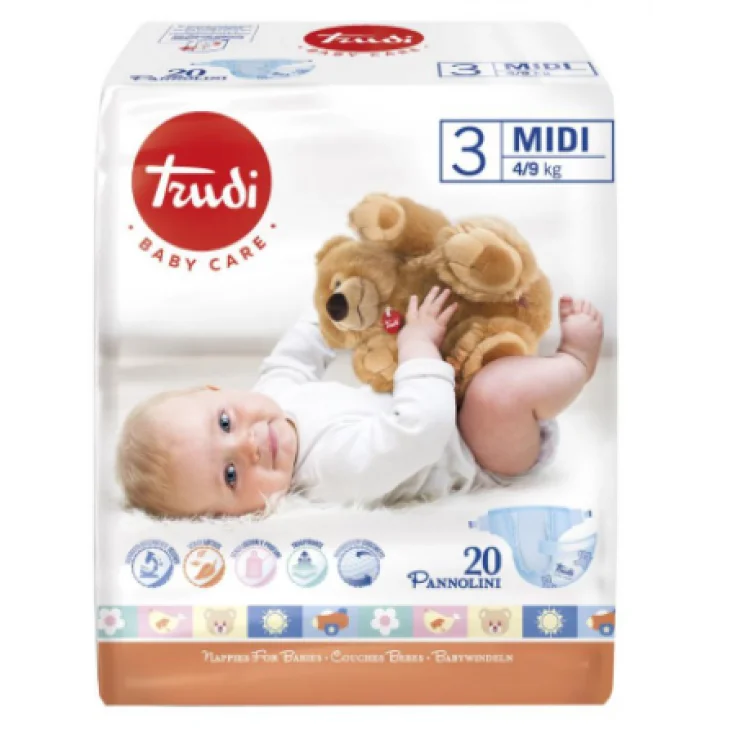 Trudi Baby Care Pannolino Bambini Midi 4/9 kg 20 pezzi