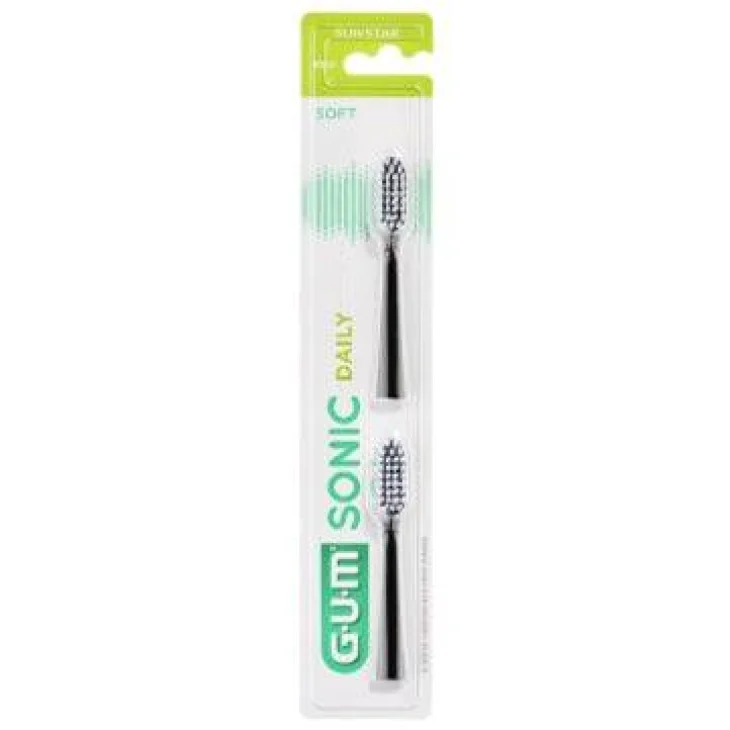 Gum Sonic Daily Testina Ricambio Black 2 Pezzi