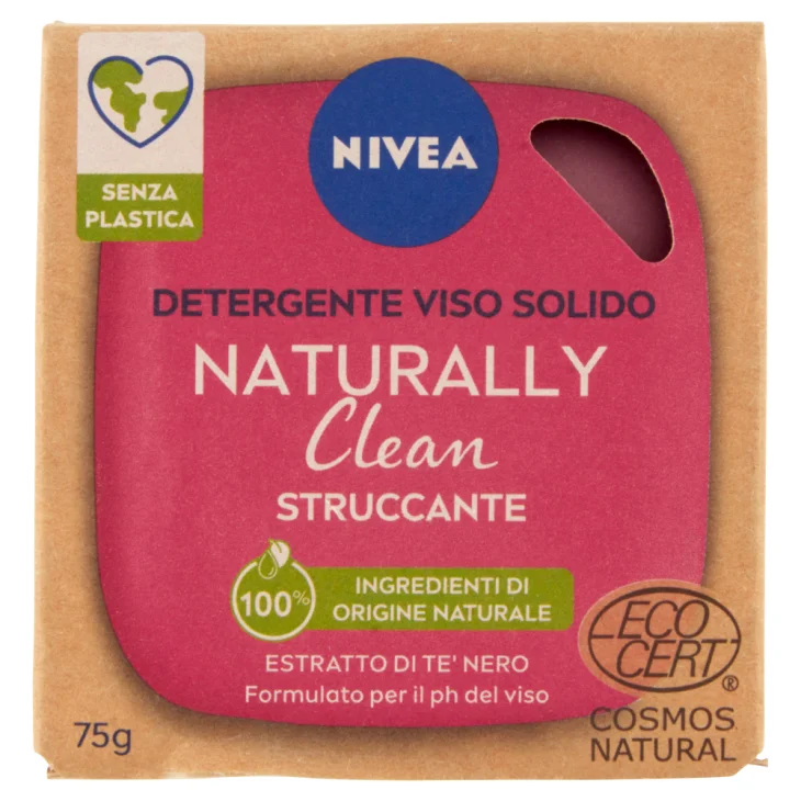 Nivea Naturally Clean Detergente Viso Solido Struccante 75 g