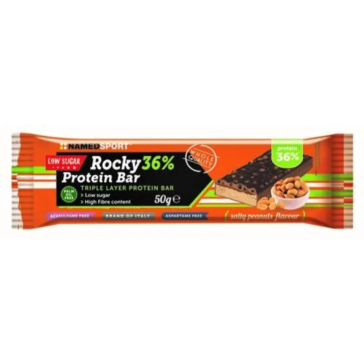 Named Sport Rocky 36% Protein Bar Barretta Proteica Salty Peanuts 50 g