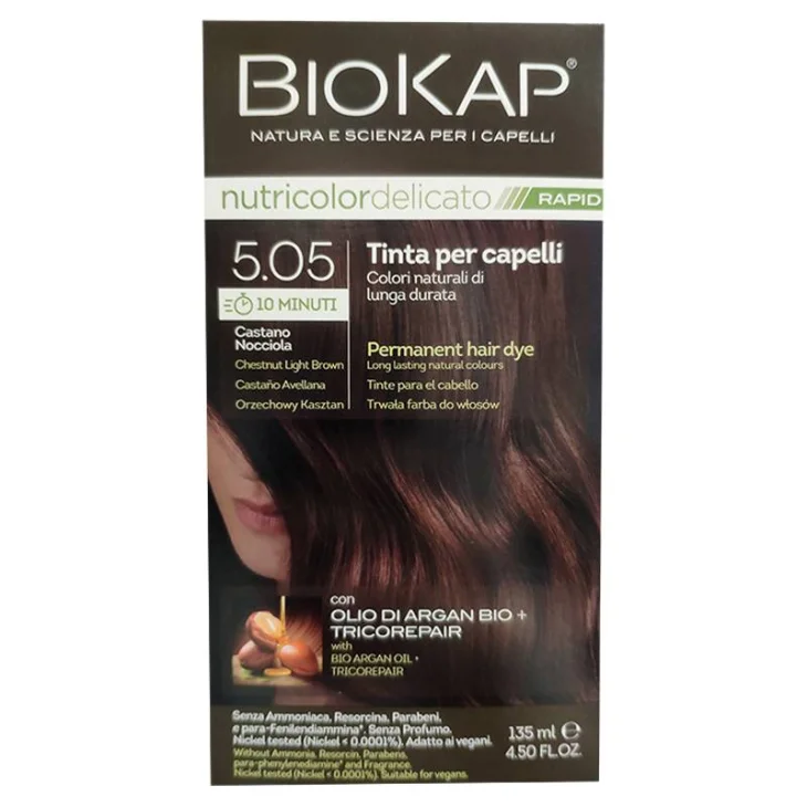 Bios Line Biokap Nutricolor Delicato Rapid Tinta per Capelli 5.05 Castano Nocciola