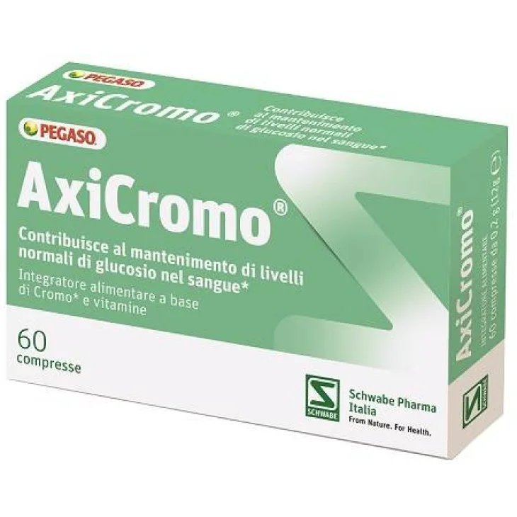 Schwabe Axicromo Integratore di Cromo per il Metabolismo di Zuccheri e Grassi 60 Compresse