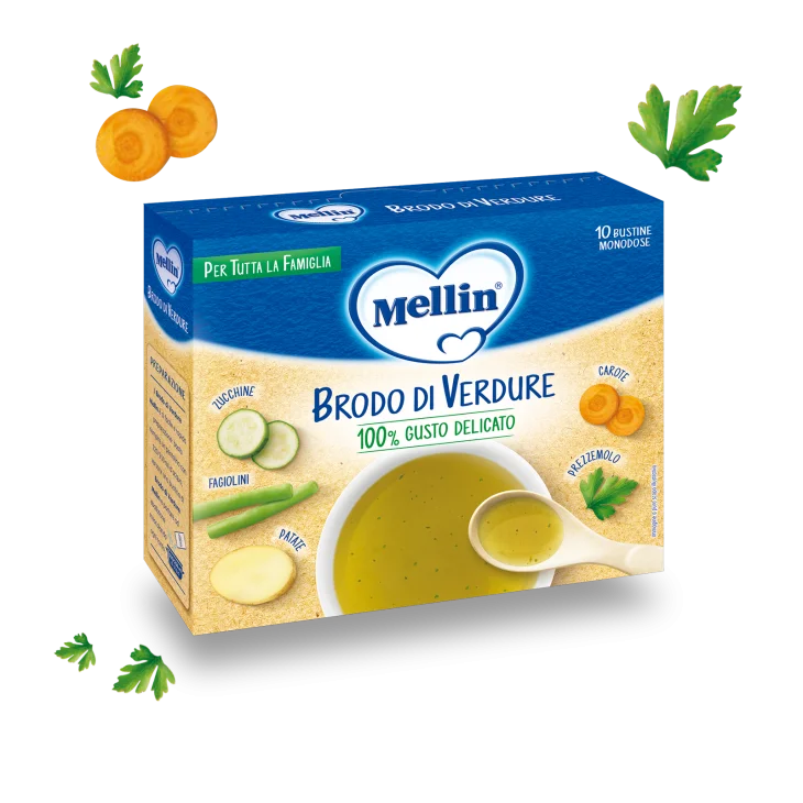 Mellin Brodo Di Verdure Solubile 10 bustine da 8 g