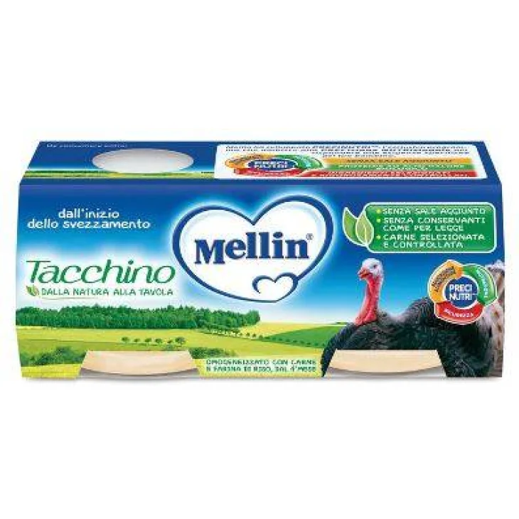 Mellin Omogeneizzato Gusto Tacchino 4x80