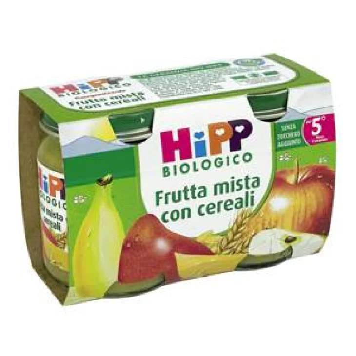 Hipp Bio Omogeneizzato Biologico Merenda Frutta Mista con Cereali