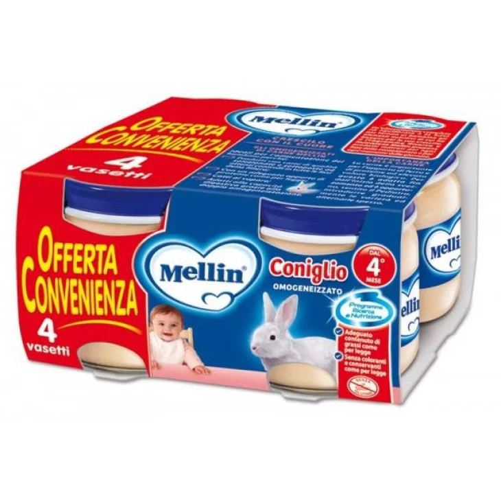 Mellin Omogeneizzati al Coniglio 4 vasetti 80 g