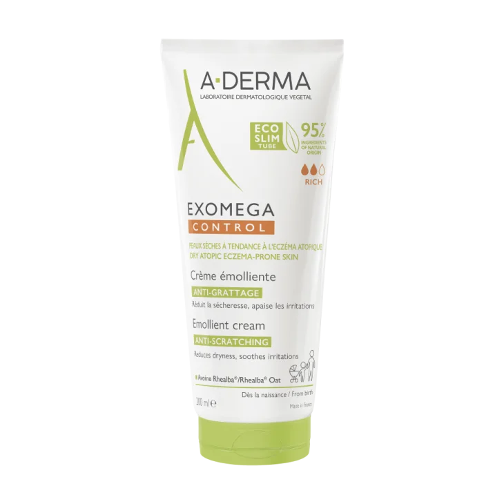 A-Derma Exomega Control Crema Emolliente Anti Prurito Viso e Corpo 200 ml