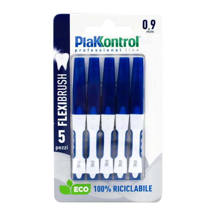 Plakkontrol Flexi Brush Scovolino Interdentale Flessibile 0,9 mm 5 pezzi