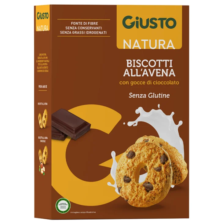 Giusto Senza Glutine Biscotti Avena Gocce Cioccolato 250 grammi