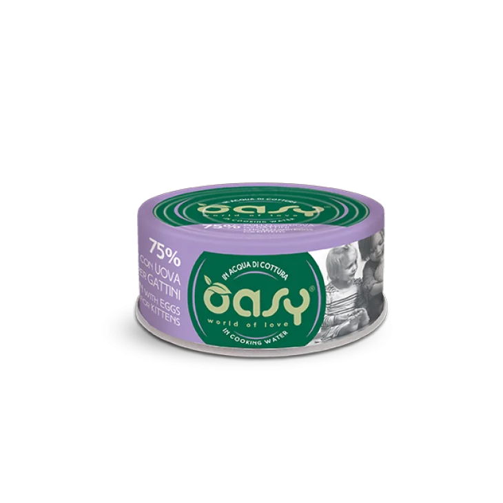 Oasy Wet Cat More Love Cibo Umido per Gattini Gusto Pollo con Uova 70 g