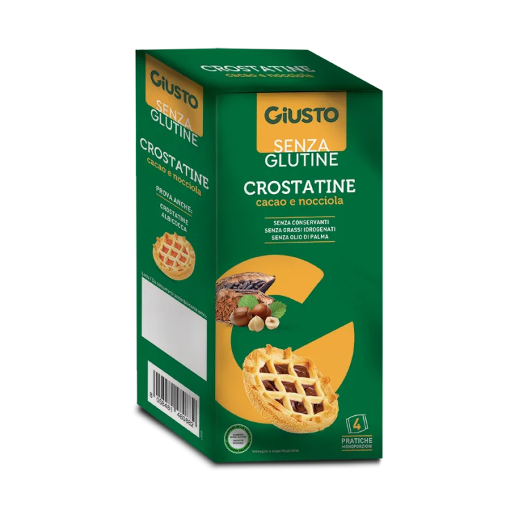 Giusto Crostatine Cacao e Nocciola Senza Glutine 4 pezzi