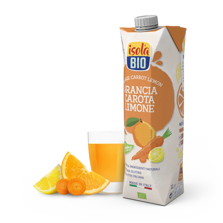 Isola Bio Bevanda Arancia Carote Limone Succo di Frutta Senza Glutine 1l