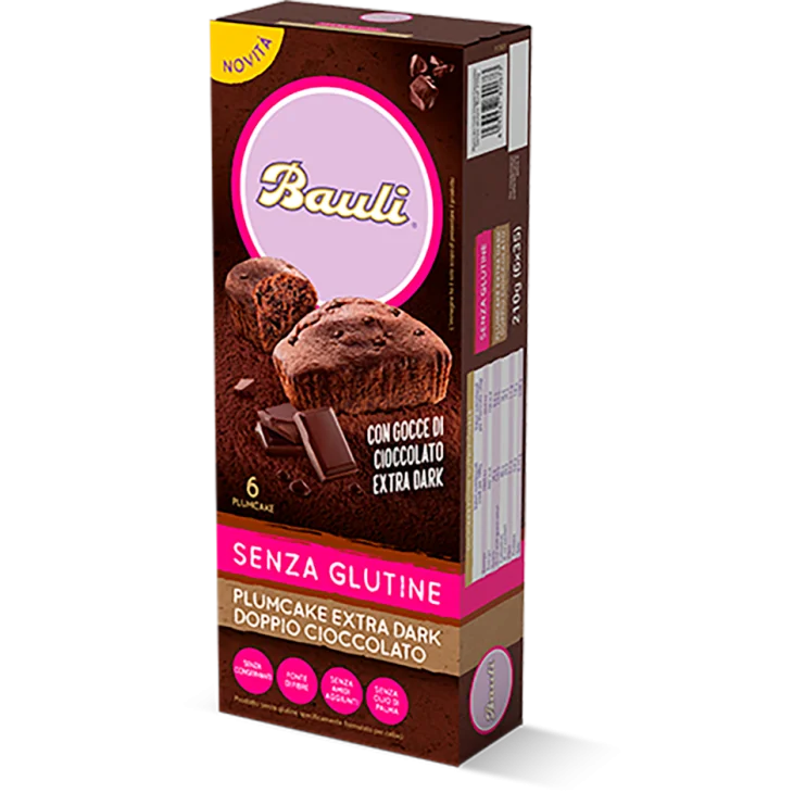 Bauli Plumcake Extra Dark Doppio Cioccolato Senza Glutine 210 g