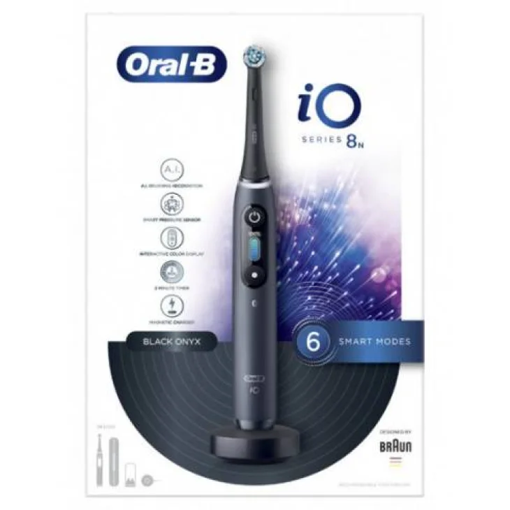 Oral-B IO 8 Black Spazzolino Elettrico + 2 Testine Refill