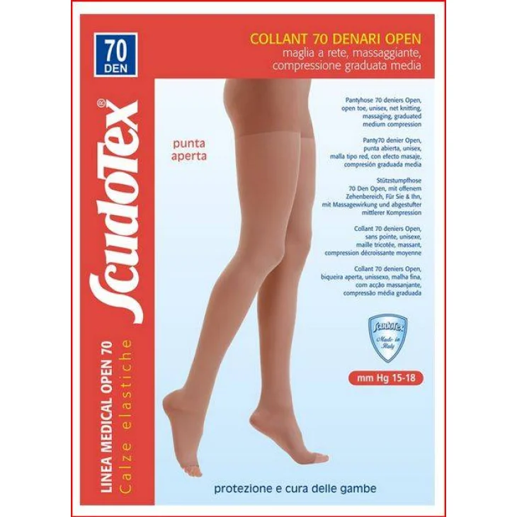 Scudotex Collant a Compressione Graduata Media 70 Denari Open Colore Nature Taglia 2