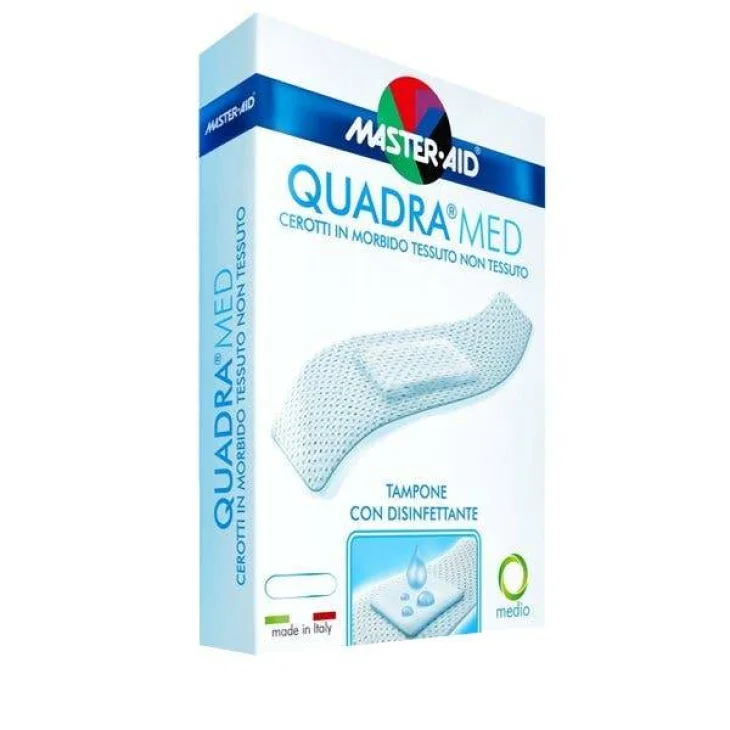 Master Aid Quadra Med Cerotto con tampone disinfettante per dita - Medio (78x20mm) - 20 pezzi