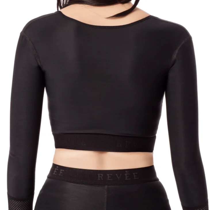 Revèe Sleeves 201 Guaina Elastico Compressiva per Braccia e Liposuzione Schiena Black - Taglia: XL