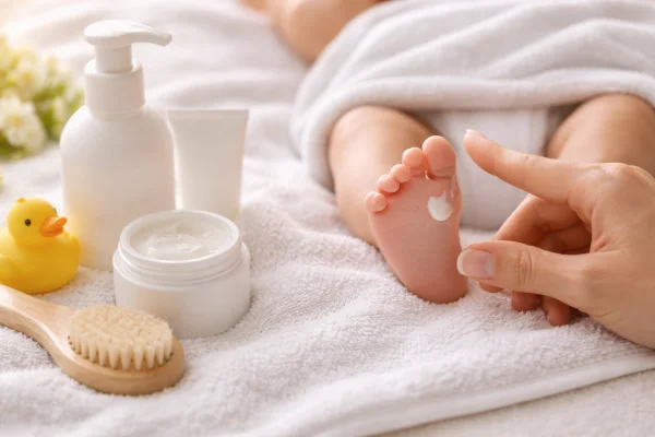 5 gesti essenziali per il trattamento della pelle del neonato