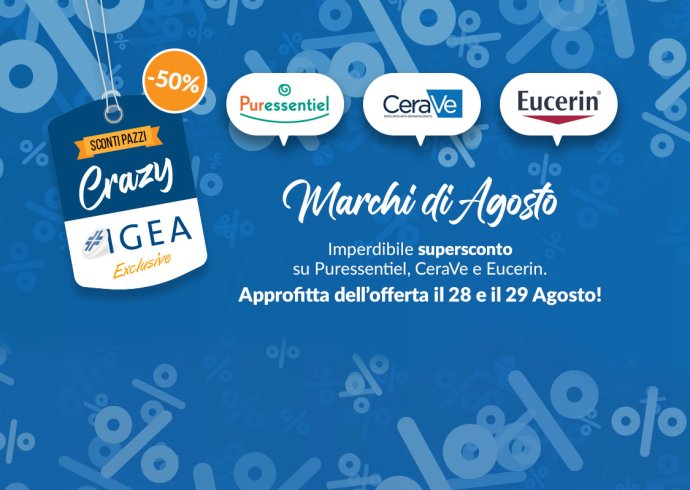 Crazy Igea Agosto: 3 marchi al 50% Crazy Igea Agosto: 3 marchi al 50%