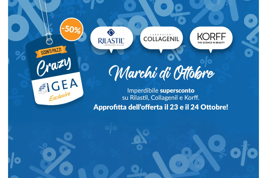 Crazy Igea Ottobre: 3 marchi al 50%