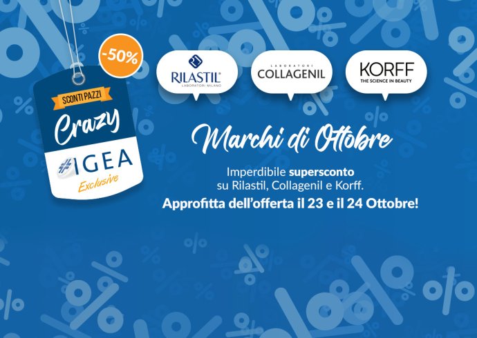 Crazy Igea Ottobre: 3 marchi al 50% Crazy Igea Ottobre: 3 marchi al 50%