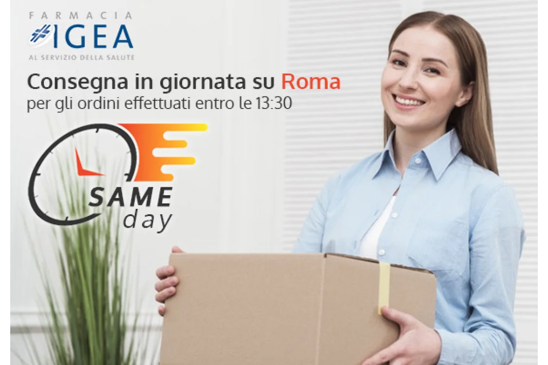Novità in Farmacia Igea. Same Day: consegne in giornata su Roma Novità in Farmacia Igea. Same Day: consegne in giornata su Roma