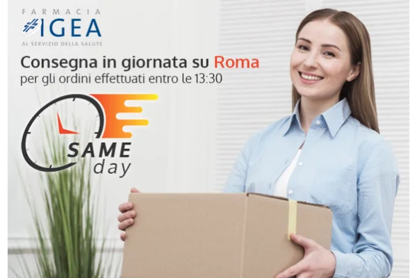 Novit&agrave; in Farmacia Igea. Same Day: consegne in giornata su Roma