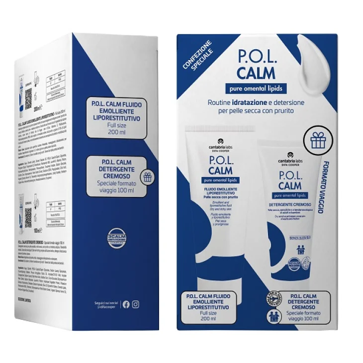 POL CALM FLUIDO EMOLLIENTE LIPORESTITUTIVO 200 ML + POL CALMDETERGENTE CREMOSO 100 ML