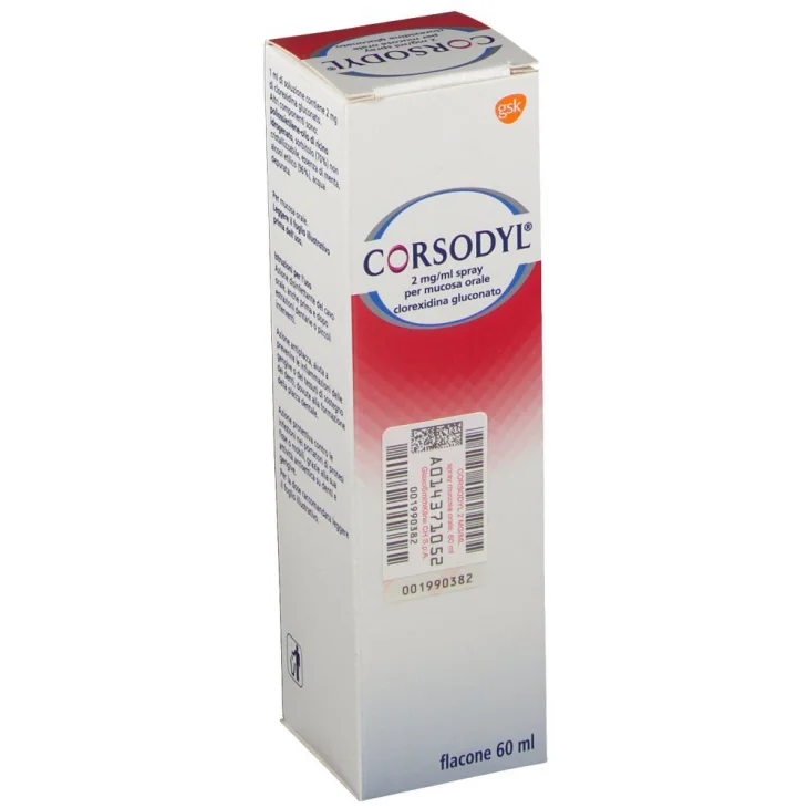 Corsodyl 200 mg/100 ml Spray Mucosa Orale -  60 ml