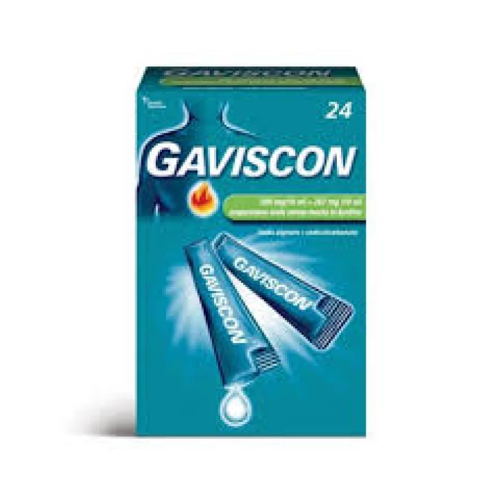 Gaviscon Bruciore e Indigestione Sospensione Orale Gusto Menta 24 Bustine