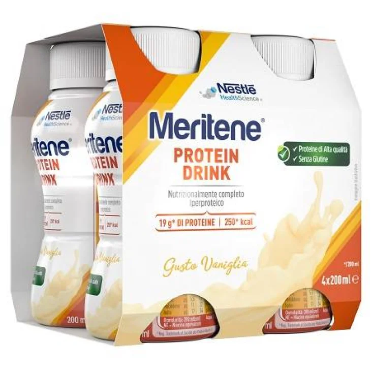 Meritene Protein Drink Bevanda Proteica Gusto Vaniglia 4 pezzi da 200 ml