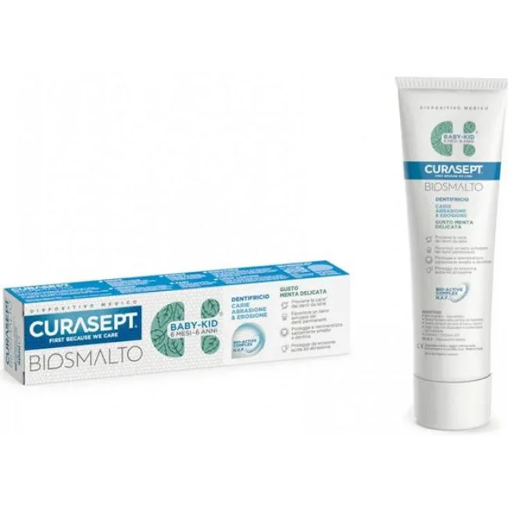 Curasept Biosmalto Baby Kid Dentifricio alla Menta 50 ml