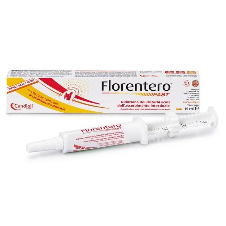 Candioli Florentero Fast Cani e Gatti Mangime Complementare con Siringa Dosatrice 15 ml