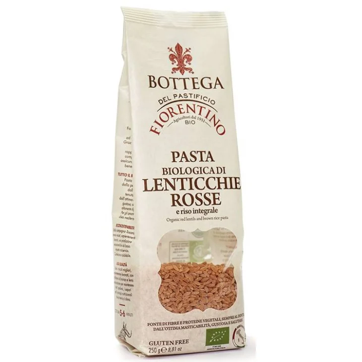 BOTTEGA DEL PASTIFICIO FIORENTINO PASTA BIOLOGICA DI LENTICCHIE ROSSE E RISO INTEGRALE RISONI 250 G