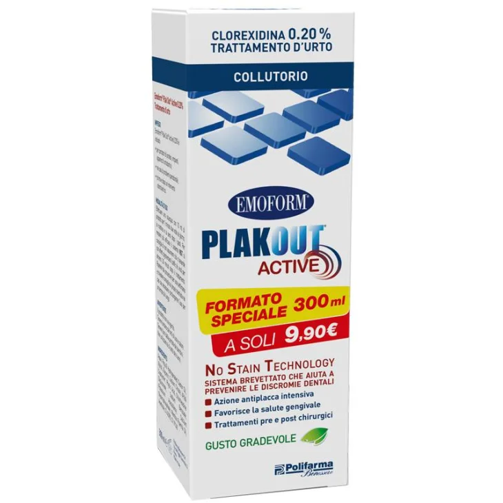 Emoform Plak Out Active Collutorio Clorexidina 0,20% 300 ml