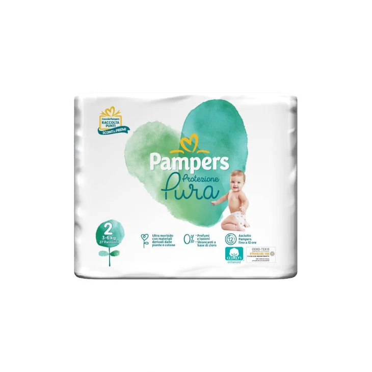 Pampers Protezione Pura Mini Taglia 2 (3-6 kg) 27 pannolini
