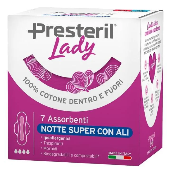 Lady Presteril Assorbenti Notte Super con Ali 7 pezzi