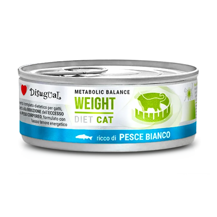 Disugual Cat Weight Alimento Dietetico per Gatti Gusto Pesce Bianco 85 g