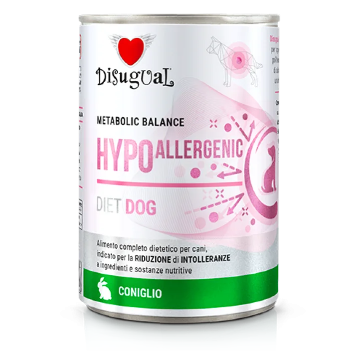 Disugual Hypoallergenic Alimento Completo per Cani Gusto Coniglio 400 g