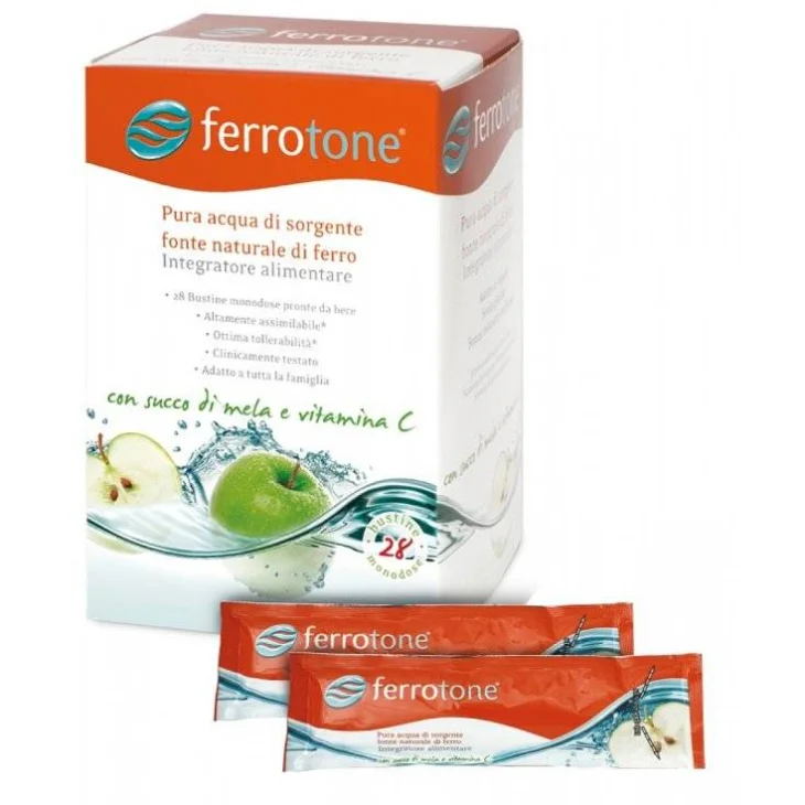 Ferrotone Integratore Ferro e Vitamina C Gusto Mela 14 bustine