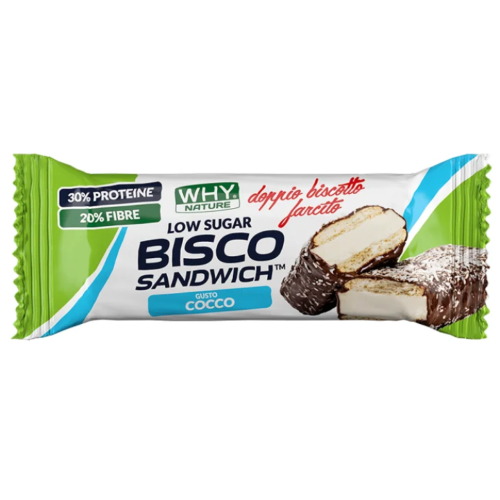 Whynature Doppio Biscotto Proteico Sandwich Cocco Low Sugar 45 G
