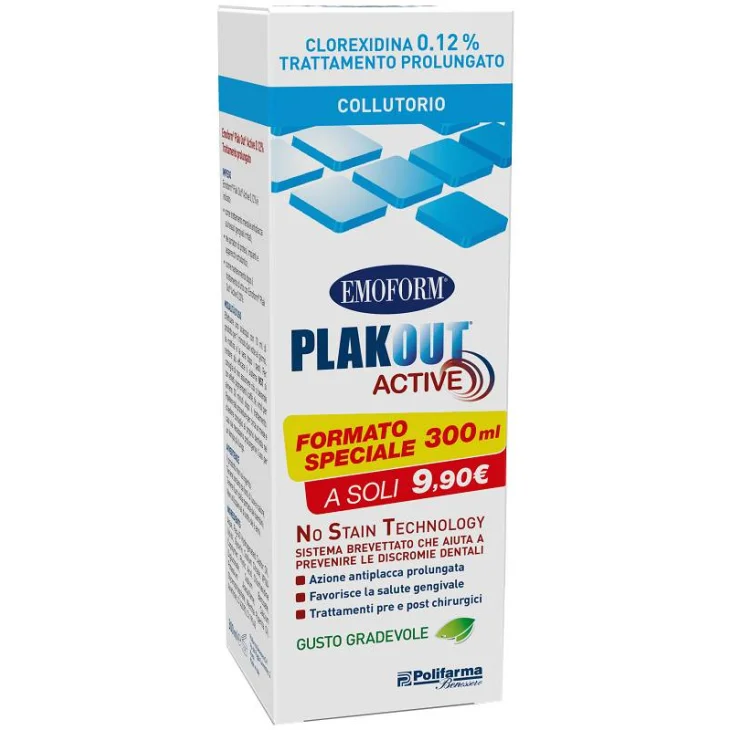 Emoform Plak Out Active Collutorio Clorexidina 0,12% 300 ml