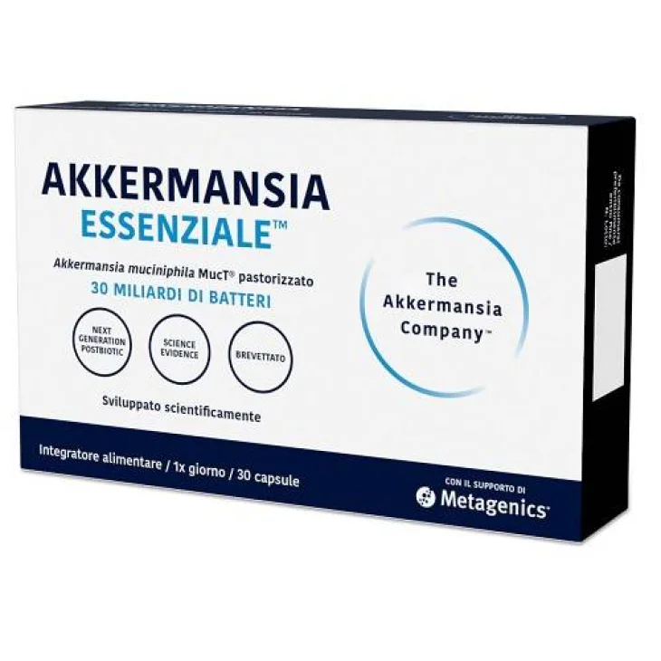 Metagenics Akkermansia Essenziale Integratore Benessere Intestino 30 capsule
