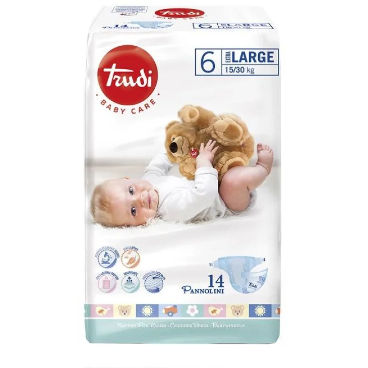Trudi Baby Care Pannolini Bambini Extra Large 15/30kg 14 Pezzi